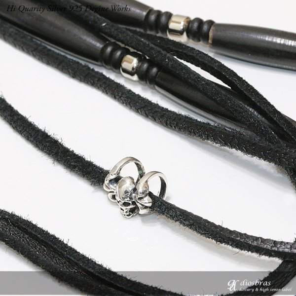 画像3: ビーズ/シルバー/シルバー925/ビーズ/アクセサリー/ハンドメイド/パーツ/スカル ハンド 骸骨 髑髏 ドクロ クロス 十字架 トリプルクラウン ゴシック アラベスク 縦14mm 直径8.4mm 穴径6.5mm ≪メール便80円≫ (3)