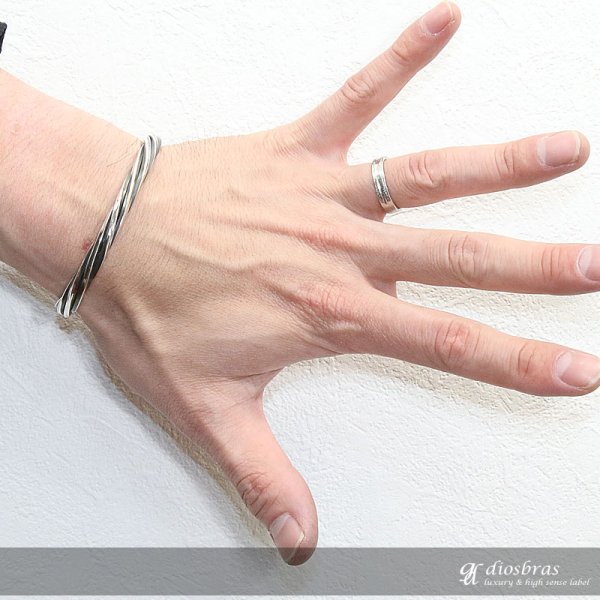 画像3: 【シルバーバングル】ハンドメイド チェーン デザイン ねじり 編み込み 4本編み フェザー【シルバーアクセサリー】バリチェーン シルバーアクセサリー メンズ シルバーバングル ブレスレット シルバー925 メンズアクセサリー ネイティブアメリカン 人気  バングル (3)