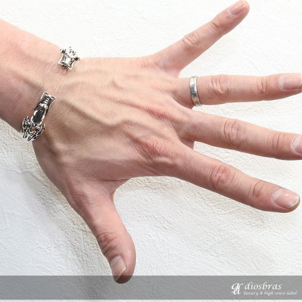 画像4: 【シルバーバングル】ドラゴン 龍 竜 昇竜【シルバーアクセサリー】インディアンジュエリー シルバーアクセサリー メンズ シルバーバングル ブレスレット シルバー925 メンズアクセサリー オニキス 人気  バングル (4)