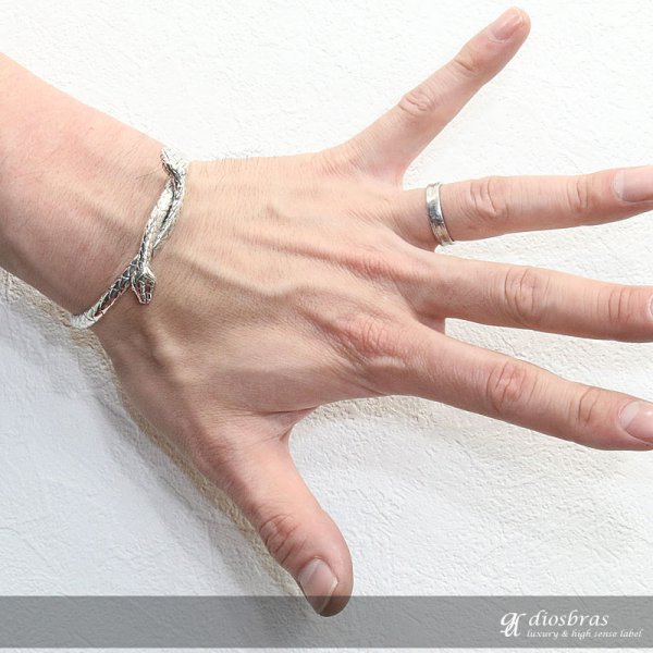 画像3: 【シルバーバングル】【シルバーアクセサリー】スネーク 蛇 ダブルスネーク シルバーアクセサリー メンズ シルバーバングル ブレスレット シルバー925 メンズアクセサリー ネイティブアメリカン インディアンジュエリー プレゼントに人気 (3)