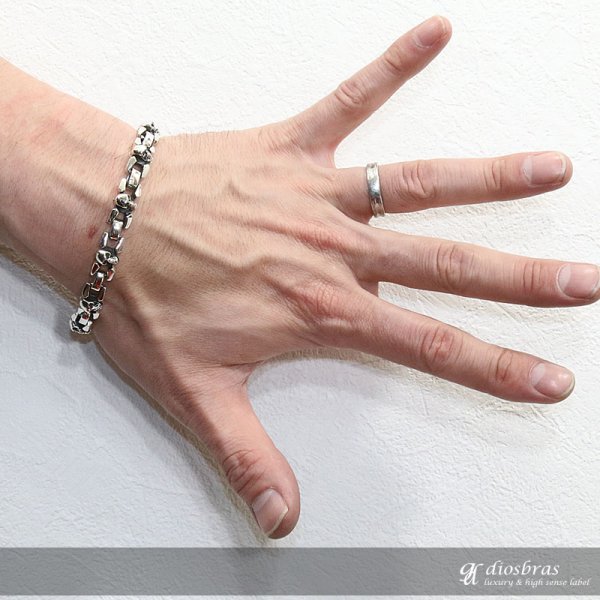 画像3: ブレスレット スカル フック チェーン ブレスレット 髑髏 骸骨 ボーン チェーン シルバーブレスレット シルバーアクセサリー  メンズ シルバーバングル ブレスレット バングル シルバー925 メンズアクセサリー (3)