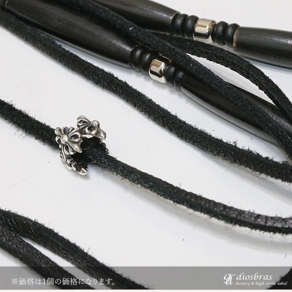 画像3: ビーズ/シルバー/シルバー925/ビーズ/アクセサリー/ハンドメイド/パーツ/クロス スカル ハンド 骸骨 髑髏 ドクロ クロス 十字架 トリプルクラウン ゴシック アラベスク 縦10,8mm 直径12,1mm 穴径6.4mm ≪メール便80円≫ (3)