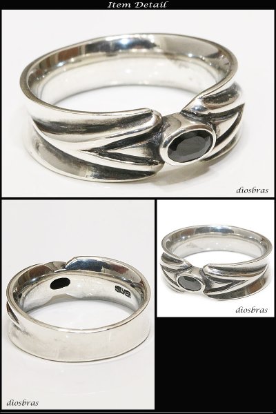 画像2: シルバー925 シルバーリング メンズ　ブリリアント　カット ブラックジルコニア　オニキス　パワーストーン 天然石 スターリングシルバー 指輪 ring silver925 銀 シルバーアクセサリー 男性 女性 レディース【メール便なら送料無料】 (2)