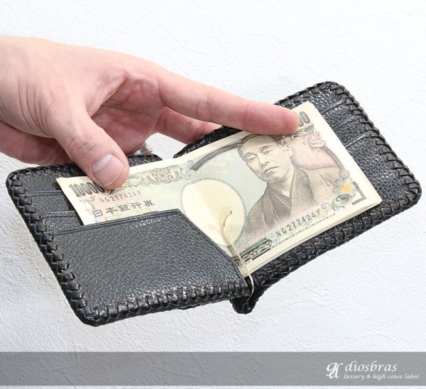 画像6: メンズ二つ折り マネークリップウォレット レザーウォレット 本革 クロコダイル ワニ革 鰐 カイマン種 シンプル スリム  カードケース 小銭入れ メンズ短財布  革財布 皮財布 ショートウォレット 本物 天然皮革 紳士財布 婦人財布 二つ折り財布 メンズ 財布 プレゼント (6)