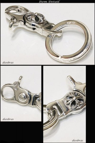 画像2: クロス シルバーキーチェーン シルバーアクセサリー メンズアクセサリー キーホルダー シルバー925 ウォレットチェーン 送料無料 【diosbras-ディオブラス-】 (2)