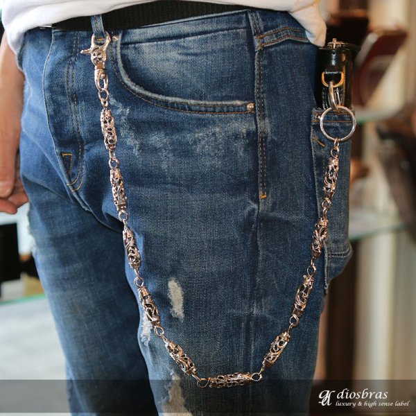 画像4: 【シルバーウォレットチェーン】【シルバーアクセサリー】透かし アラベスク 唐草 シルバーアクセサリー メンズ シルバーバングル ウォレットチェーン シルバー925 メンズアクセサリー アラベスク プレゼントに人気 送料無料【diosbras-ディオブラス-】 (4)