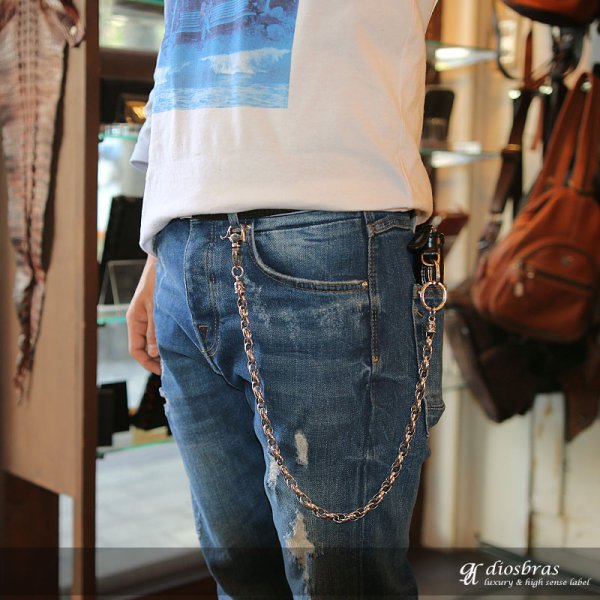 画像2: 【シルバーウォレットチェーン】【シルバーアクセサリー】シルク リンク シルバーアクセサリー メンズ シルバーバングル ウォレットチェーン シルバー925 メンズアクセサリー アラベスク プレゼントに人気 送料無料【diosbras-ディオブラス-】 (2)