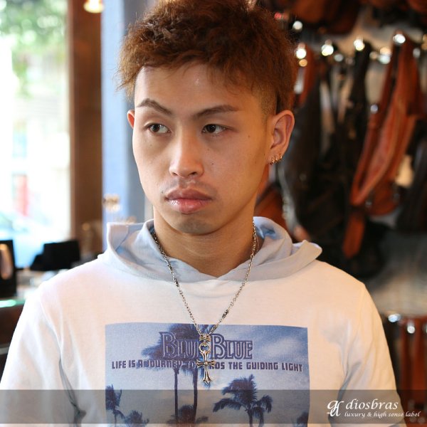 画像4: クロス ネックレス/チェーン/ネックレスチェーン/メンズ/レディース/シルバーネックレス/シルバー925 スカル 骸骨 スカルハンド スカルボーン クロス 十字架 王冠デザイン クラウン ユリ 百合の紋章 ネックレスチェーン/シルバー925 51cm【送料無料】 (4)