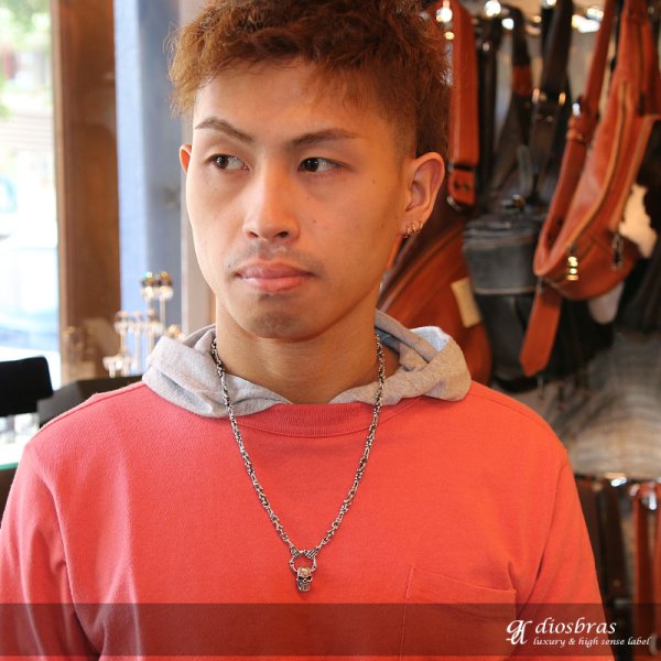 画像2: ネックレス/チェーン/ネックレスチェーン/メンズ/レディース/シルバーネックレス/シルバー925 スカル 骸骨 スカルハンド スカルボーン クロス 十字架 王冠デザイン クラウン ユリ 百合の紋章 ネックレスチェーン/シルバー925 55cm【送料無料】 (2)