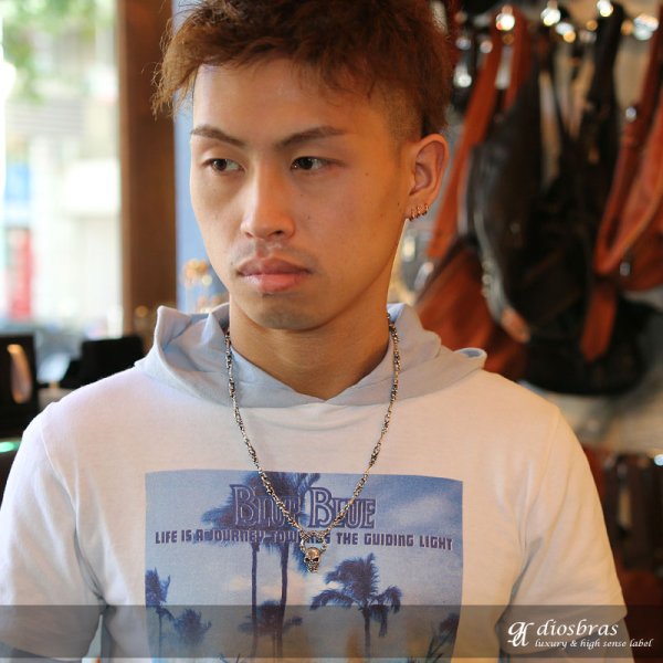 画像4: ネックレス/チェーン/ネックレスチェーン/メンズ/レディース/シルバーネックレス/シルバー925 スカル 骸骨 スカルハンド スカルボーン クロス 十字架 王冠デザイン クラウン ユリ 百合の紋章 ネックレスチェーン/シルバー925 55cm【送料無料】 (4)