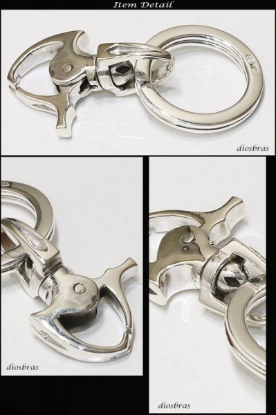 画像2: シルバーキーチェーン シルバーアクセサリー メンズアクセサリー プレーンタイプ キーホルダー シルバー925 ウォレットチェーン 送料無料 【diosbras-ディオブラス-】 (2)