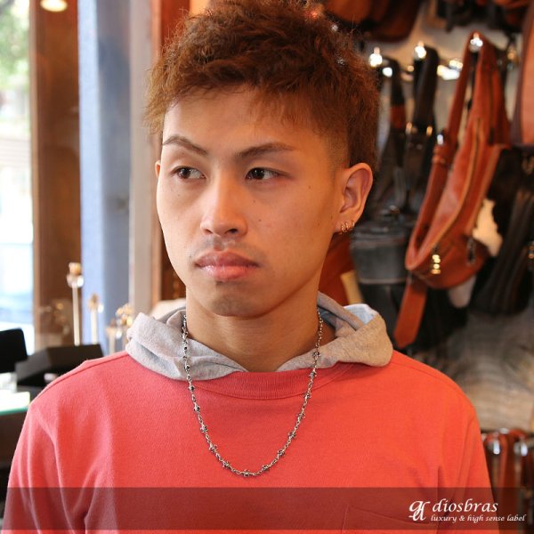 画像2: ネックレス/チェーン/ネックレスチェーン/メンズ/レディース/シルバーネックレス/シルバー925 百合の紋章 ユリ リリー ネックレスチェーン/5cmアジャスター付/シルバー925 【送料無料】 (2)