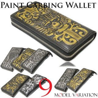 PAINT バカバカしい 【バッファロースカル】 携帯ケース ペイント 革 
