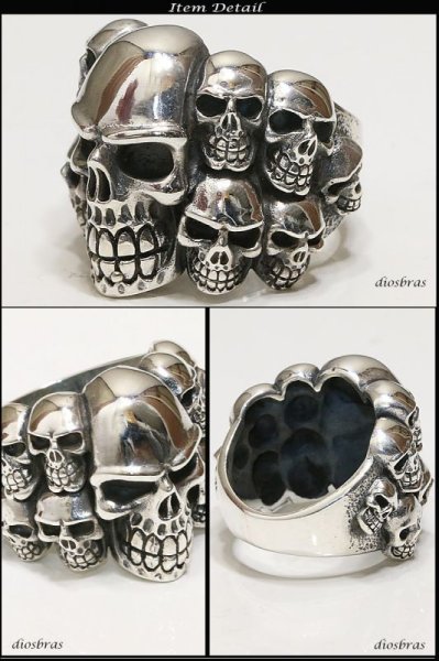 画像2: 【シルバーリング】【スカルリング】【シルバーアクセサリー】スカル ボーンハンド ドクロ スカルリング シルバーアクセサリー メンズ シルバーリング 指輪 シルバー925 メンズアクセサリー エイリアン　ターミネーター　大きいサイズ 送料無料 (2)