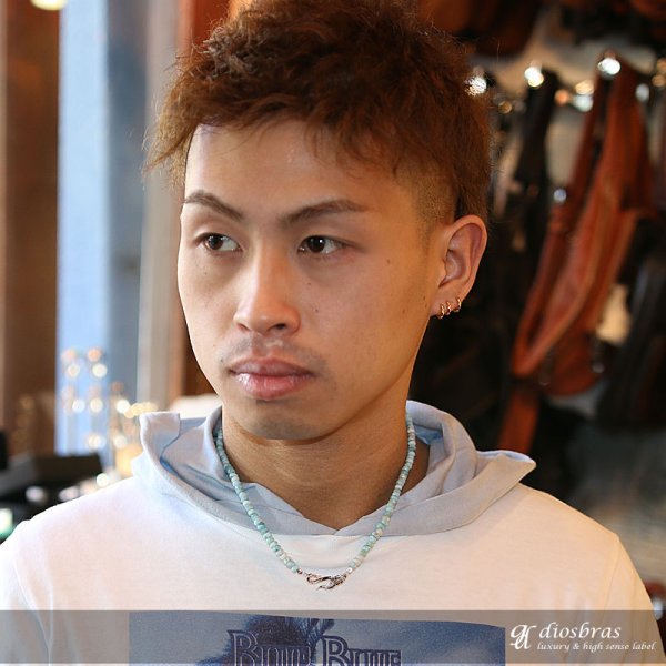 画像2: ラリマー ネックレス 5mm 馬蹄 ホースシュー フェザー ネックレス メンズ ネイティブ /羽/オニキス シルバー925 チェーン メディスンホイール フェザー 4,4mm〜5mm 【diosbras-ディオブラス】【全国送料無料】 (2)