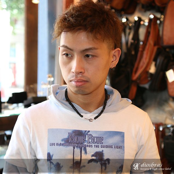 画像2: ブラックスピネル ネックレス 7mm 馬蹄 ホースシュー フェザー ネックレス メンズ ネイティブ /羽/オニキス シルバー925 チェーン メディスンホイール フェザー 7mm〜7,5mm 【diosbras-ディオブラス】 (2)