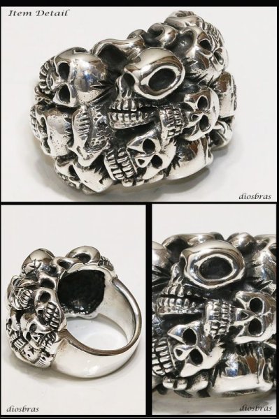 画像2: 【シルバーリング】【スカルリング】【シルバーアクセサリー】スカル ボーンハンド ドクロ スカルリング シルバーアクセサリー メンズ シルバーリング 指輪 シルバー925 メンズアクセサリー エイリアン ターミネーター 大きいサイズ 送料無料 (2)