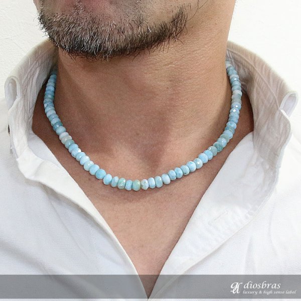 画像7: ラリマー ネックレス 7mm 馬蹄 ホースシュー フェザー ネックレス メンズ ネイティブ /羽/オニキス シルバー925 チェーン メディスンホイール フェザー 6,5mm〜7mm 【diosbras-ディオブラス】【全国送料無料】 (7)