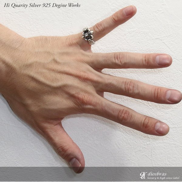 画像3: 【シルバーリング】【ユリ紋章リング】【シルバーアクセサリー】ジルコニア ユリ リリー スネーク 蛇 百合 シルバーアクセサリー メンズ シルバーリング 指輪 シルバー925 メンズアクセサリー 【メール便なら全国送料無料】 (3)