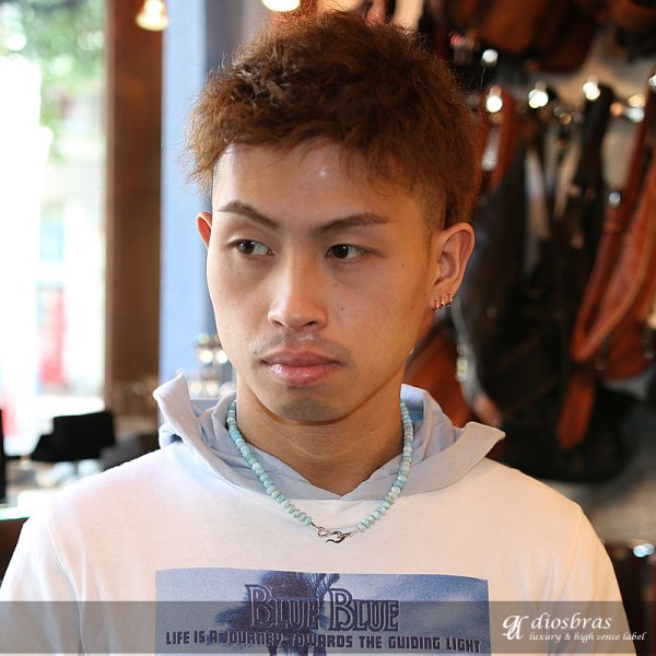 画像2: ラリマー ネックレス 7mm 馬蹄 ホースシュー フェザー ネックレス メンズ ネイティブ /羽/オニキス シルバー925 チェーン メディスンホイール フェザー 6,5mm〜7mm 【diosbras-ディオブラス】【全国送料無料】 (2)