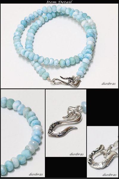 画像5: ラリマー ネックレス 7mm 馬蹄 ホースシュー フェザー ネックレス メンズ ネイティブ /羽/オニキス シルバー925 チェーン メディスンホイール フェザー 6,5mm〜7mm 【diosbras-ディオブラス】【全国送料無料】 (5)