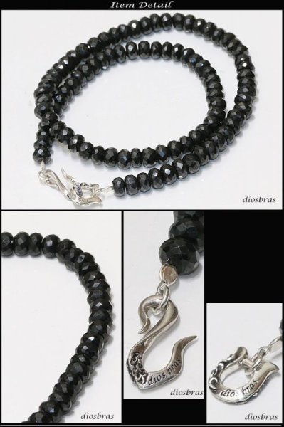 画像5: ブラックスピネル ネックレス 7mm 馬蹄 ホースシュー フェザー ネックレス メンズ ネイティブ /羽/オニキス シルバー925 チェーン メディスンホイール フェザー 7mm〜7,5mm 【diosbras-ディオブラス】 (5)