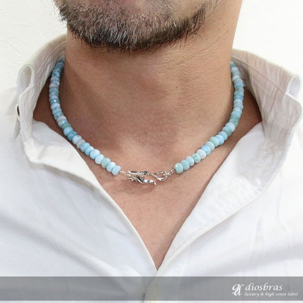 画像6: ラリマー ネックレス 7mm 馬蹄 ホースシュー フェザー ネックレス メンズ ネイティブ /羽/オニキス シルバー925 チェーン メディスンホイール フェザー 6,5mm〜7mm 【diosbras-ディオブラス】【全国送料無料】 (6)