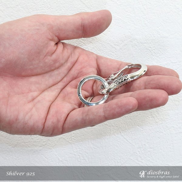画像3: カラビナ キーリング キーホルダー キーフック　キーチェーン シャックル シルバー９２５　silver 925　真鍮　白真鍮　ＢＲＡＳＳ　ブラス　釣り針フック ウォレット　財布　バイカー　ライダース　ウォレットチェーン ミニ　MINI≪小≫【diosbras-ディオブラス-】 (3)