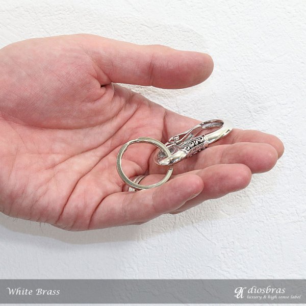 画像7: カラビナ キーリング キーホルダー キーフック　キーチェーン シャックル シルバー９２５　silver 925　真鍮　白真鍮　ＢＲＡＳＳ　ブラス　釣り針フック ウォレット　財布　バイカー　ライダース　ウォレットチェーン ミニ　MINI≪小≫【diosbras-ディオブラス-】 (7)