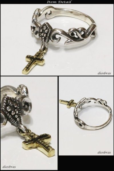 画像2: 【シルバーリング】【スカルリング】【シルバーアクセサリー】スカル ボーンハンド 十字架 クロス ドクロ スカルリング シルバーアクセサリー メンズ シルバーリング 指輪 シルバー925 アラベスク【メール便なら全国送料無料】 (2)