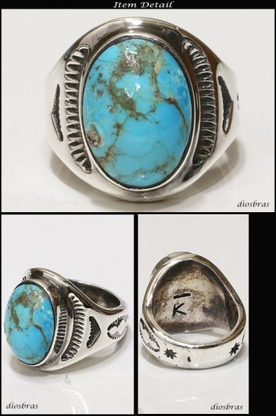 画像2: 【シルバーリング】【ターコイズリング】【シルバーアクセサリー】 ネイティブ インディアン ナバホ リング シルバーアクセサリー メンズ シルバーリング 指輪 シルバー925 メンズアクセサリー 大きいサイズ 送料無料NAVAJO ネイティブ20号 アリゾナ産 (2)