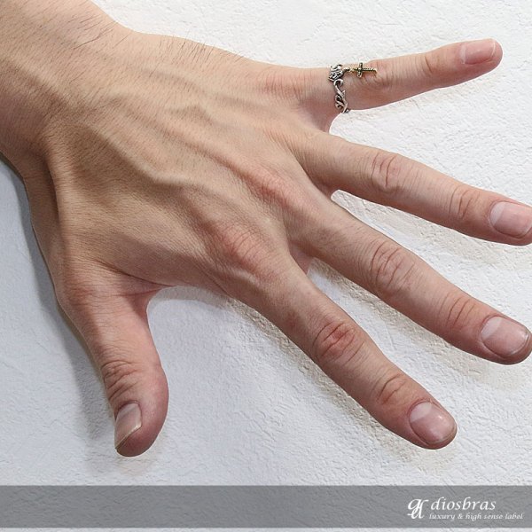 画像3: 【シルバーリング】【スカルリング】【シルバーアクセサリー】スカル ボーンハンド 十字架 クロス ドクロ スカルリング シルバーアクセサリー メンズ シルバーリング 指輪 シルバー925 アラベスク【メール便なら全国送料無料】 (3)