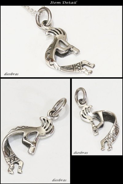 画像3: 【ホピ　ペンダント トップ】存在感のある神聖なココペリ　サンフェイス　ネイティブアメリカン インディアンジュエリー鷹・イーグル羽根/シルバー925/フェザーネックレス ネックレス メンズ レディース≪メール便なら送料無料!!≫ (3)