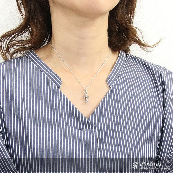 画像2: クロス ペンダント クロス 十字架 ミニクロス シルバー925/ペンダント ジルコニア トップ シルバー 925/ネックレス/ ネックレス  メンズ レディース≪メール便なら送料無料!!≫ (2)