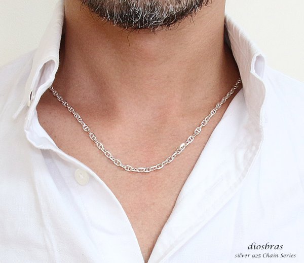 画像3: 【シルバーチェーン】シルバー マリーナ ロロマリーナチェーン マリンチェーン 幅4mm 45cm 50cm 60cm 70cm ネックレス チェーン シルバー925 SILVER Necklace chain 銀 鎖 首飾り【ギフト】 シルバー925チェーン シルバーネックレスチェーン ハンドメイド (3)