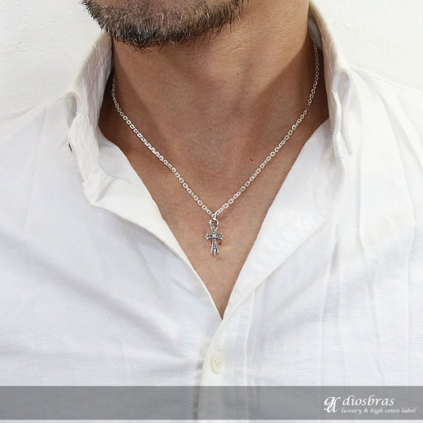 画像4: クロス ペンダント クロス 十字架 ミニクロス シルバー925/ペンダント ジルコニア トップ シルバー 925/ネックレス/ ネックレス  メンズ レディース≪メール便なら送料無料!!≫ (4)