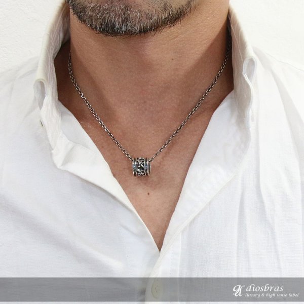 画像3: 百合の紋章リングペンダント ユリ リリー ビーズ アラベスク ペンダント トップ ペンダント スクエア リングペンダント /ネイティブアメリカン インディアンジュエリー/シルバー925/ ネックレス メンズ レディース≪メール便送料無料!!≫ (3)