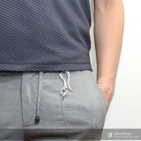 画像3: スカル シルバーキーチェーン キーフック シルバーアクセサリー メンズアクセサリー 骸骨 スカルヘッド キーホルダー シルバー925 ウォレットチェーン 送料無料 【diosbras-ディオブラス-】 (3)