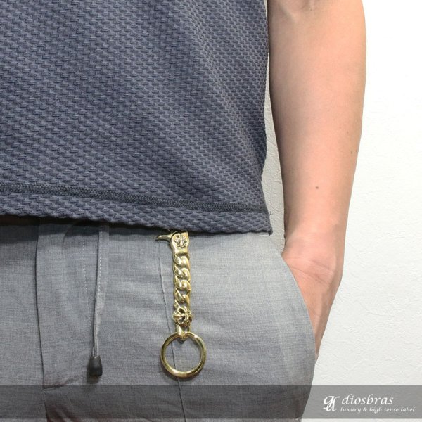 画像4: キーホルダー キーフック キーチェーン ゴールド silver クロス 十字架 真鍮 BRASS ブラス 釣り針フック ウォレット 財布 バイカー ライダース ウォレットチェーン【diosbras-ディオブラス-】【メール便送料無料】 (4)