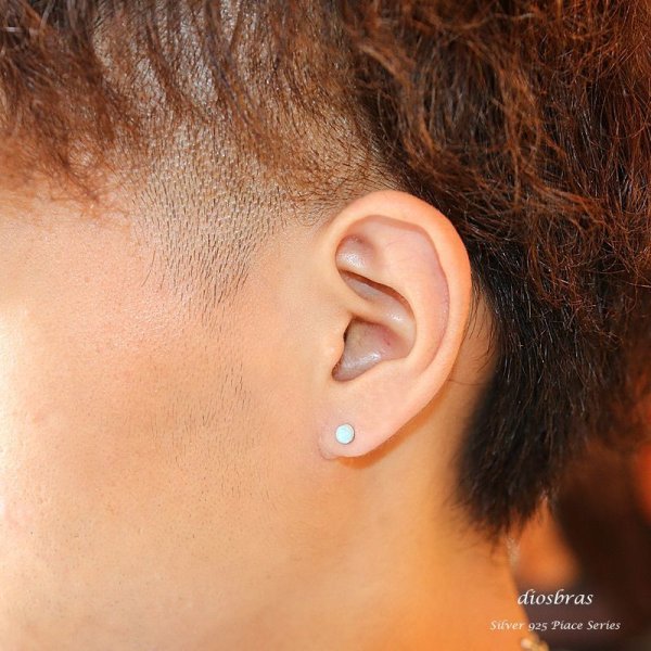 画像4: ドミニカ産【ラリマー ピアス】 本物シルバー925/ ピアス 片方 ナバホ ネイティブアメリカン インディアン ジュエリー ワンポイント パワーストーン/ピアス片耳・片方販売ピアス メンズ レディース 6,5mm≪メール便なら送料無料≫ (4)