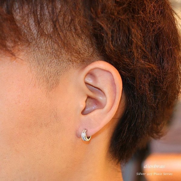 画像3: ステンレス フープピアス シルバー 金属アレルギー対応 メタル素材 ゴールド 金 シンプル 小さめ フープ ループ リング 輪っか ピアス アクセサリー メンズ レディース 中折れ式 10mm 艶消し ポリッシング【メール便なら送料無料】 (3)