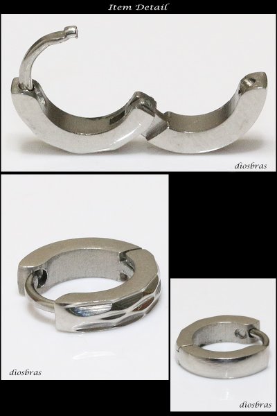 画像2: ステンレス フープピアス シルバー 金属アレルギー対応 メタル素材 ゴールド 金 シンプル 小さめ フープ ループ リング 輪っか ピアス アクセサリー メンズ レディース 中折れ式 10mm 光沢 カッティング エッジ ポリッシング 【メール便なら送料無料】 (2)