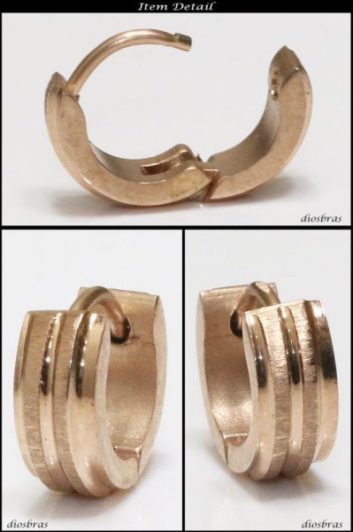 画像2: ステンレス フープピアス シルバー 金属アレルギー対応 メタル素材 ピンクゴールド 金 シンプル 小さめ フープ ループ リング 輪っか ピアス アクセサリー メンズ レディース 中折れ式 10mm 艶消し ポリッシング【メール便なら送料無料】 (2)