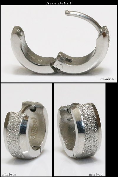 画像2: ステンレス フープピアス シルバー 金属アレルギー対応 メタル素材 ゴールド 金 シンプル 小さめ フープ ループ リング 輪っか ピアス アクセサリー メンズ レディース 中折れ式 10mm 艶消し ポリッシング【メール便なら送料無料】 (2)