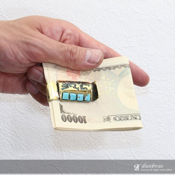 画像4: マネークリップ ココペリ ターコイズ インレイ リング ココペリ ゴールド プレーン 金 マネークリップ 財布 シンプル ジュエリー ウォレット マネークリップ  メンズ レディース 男女兼用 メダル シルバー925【メール便送料無料】 (4)