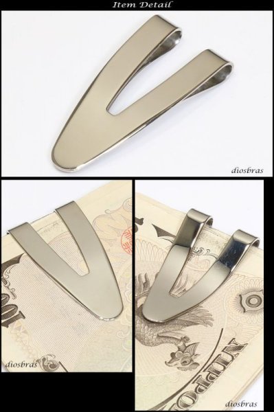 画像2: マネークリップ　ステンレス　シンプル　プレーン　シルバー　マネークリップ 財布 ネイティブ　インディアン　ジュエリー　ウォレット マネークリップ メンズ　レディース　男女兼用　メダル　シルバー９２５ ターコイズ≪メール便なら送料無料≫ (2)