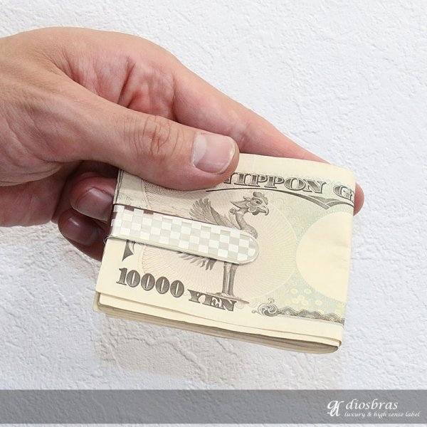 画像4: マネークリップ ステンレス ブロックチェック 格子柄 クロス シンプル プレーン シルバー マネークリップ 財布 ネイティブ インディアン ジュエリー ウォレット マネークリップ メンズ レディース 男女兼用 メダル ≪メール便なら送料無料≫ (4)