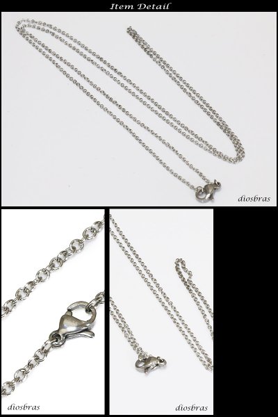 画像2: ステンレス　サージカルステンレス【シルバーチェーン】シルバー  アズキチェーン　カット　丸　小豆チェーン アンカーチェーン 幅1.2mm 45cm 50cm 55cm ネックレス チェーン    鎖 首飾り【ギフト】 チェーン シルバーネックレスチェーン　　あずきチェーン (2)