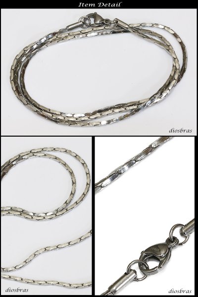 画像2: ステンレス　サージカルステンレス【シルバーチェーン】シルバー スエッジ　キヘイ アズキチェーン　カット　丸　小豆チェーン アンカーチェーン 幅1,5mm 45cm 50cm ネックレス チェーン  鎖 首飾り【ギフト】 チェーン シルバーネックレスチェーン　あずきチェーン (2)