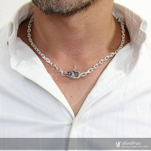 画像3: 【シルバーチェーン】シルバー  アズキチェーン カット 小豆チェーン アンカーチェーン 幅5mm 47cmm 52cm 57cm ネックレス チェーン シルバー925 クロス 十字架 ダガー 剣 百合の紋章 ユリ【ギフト】 シルバー925チェーン シルバーネックレスチェーン あずき Tバー (3)